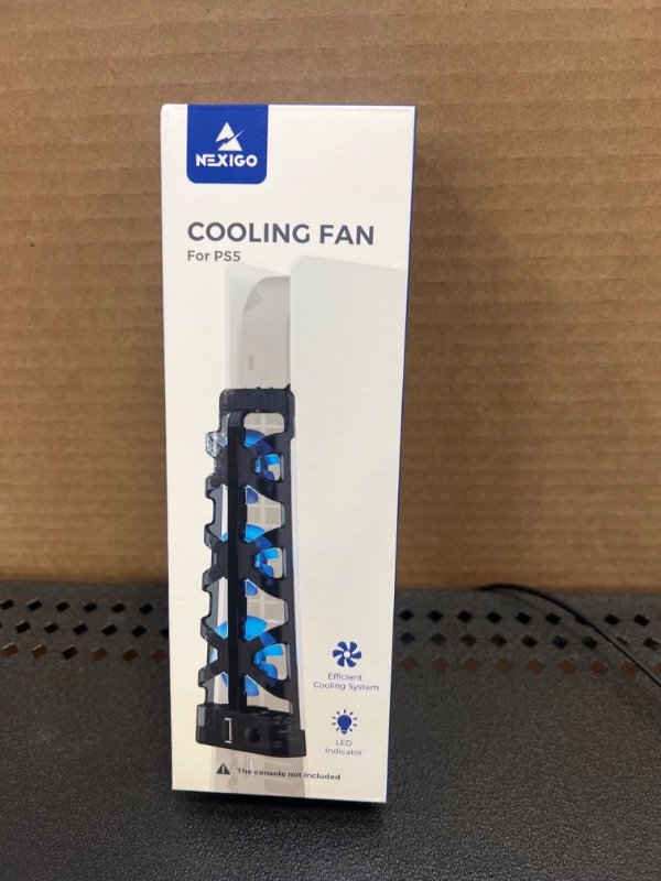 Photo 2 of NexiGo PS5 Accessories Cooling Fan [Auto On/Off] with LED Light, for Both Disc and Digital Editions, Efficient Cooling System, Compatible with Horizontal Stand