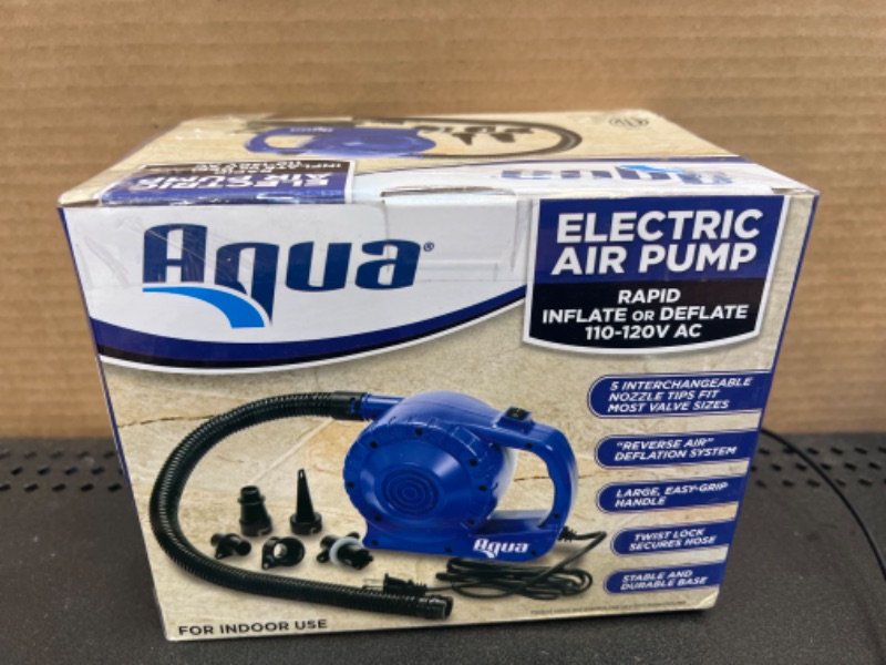 Photo 2 of Aqua Dual-Action Hand Pump 110V AC Electric Air Pump-Black