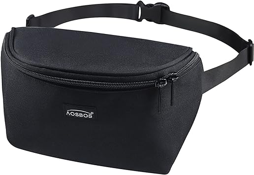 Photo 1 of Aosbos Fanny Packs for Women Men Fanny Pack Cross Body Bags Belt Bag Waist Pack Bum Bag Hip Pack Crossbody Bag (Black)