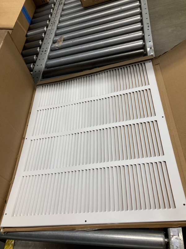 Photo 2 of Handua 24"W x 20"H [Duct Opening Size] Steel Return Air Grille | Vent Cover Grill for Sidewall and Ceiling, White | Outer Dimensions: 25.75"W X 21.75"H for 24x20 Duct Opening 24"W x 20"H [Duct Opening]