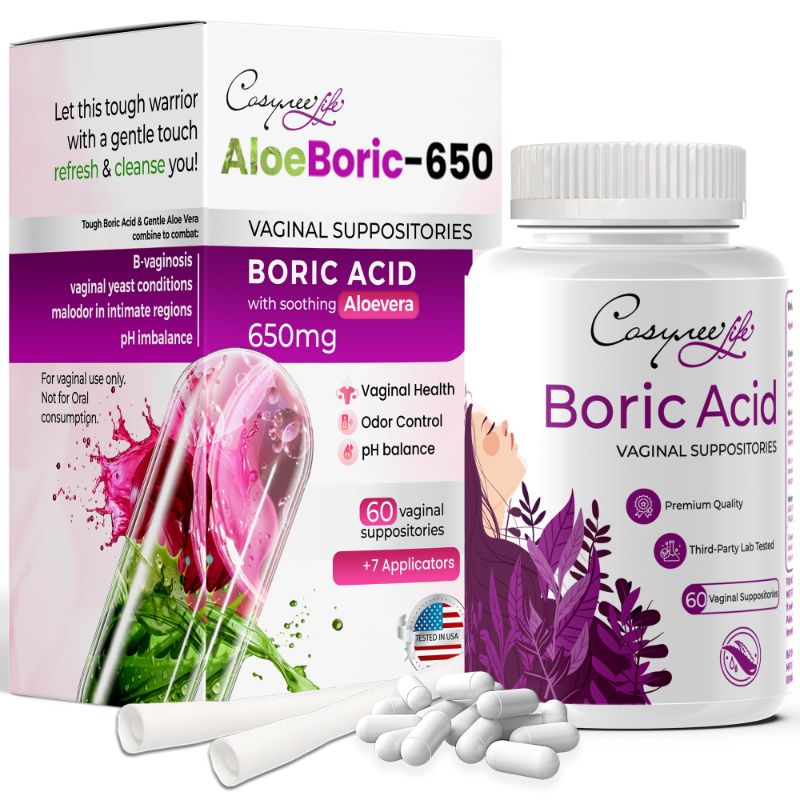 Photo 1 of *** BUNDLE X 3*** BORIC Acid Suppositories for Women - 60 Capsules +7 APPLICATOR Pack, 650 MG Each | Vaginal Health, Odor, Dryness Relief for Women. Boric-vera with Suppositories EXP JAN/26