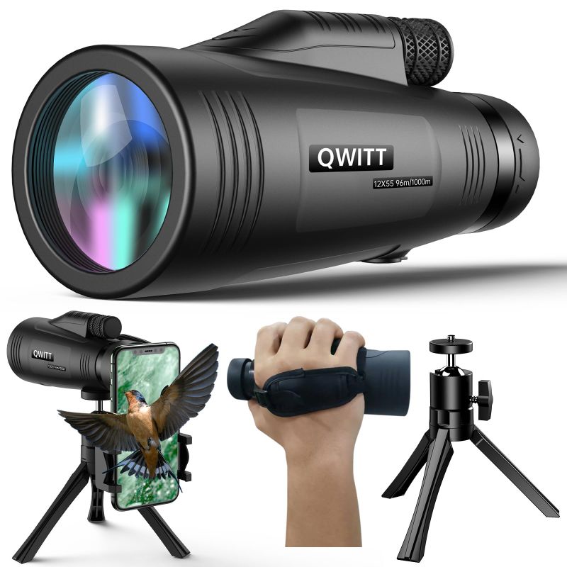 Photo 1 of *** BUNDLE X 2 *** Monocular Telescope,12x55 Monocular for Adults High Powered,Monocular Telescope for Smartphone,Compact Monocula?Bak-4 Prism & Fmc Lens?Suitable for Hunting,Bird Watching?Travel