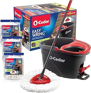 Photo 1 of ***MOPHEAD MISSING ATTACHMENT FOR HANDLE*** O-Cedar Easywring Microfiber Spin Mop & Bucket Floor Cleaning System with 3 Extra Refills