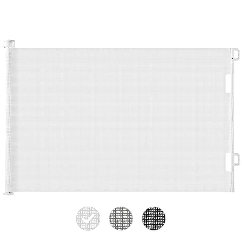 Photo 1 of Cumbor Baby Gate Retractable Gates for Stairs, Mesh Dog Gate for The House, Wide Pet Gate 33" Tall, Extends to 55" Wide, Long Child Safety Gates for Doorways, Hallways, Cat Gate Indoor/Outdoor(White)
