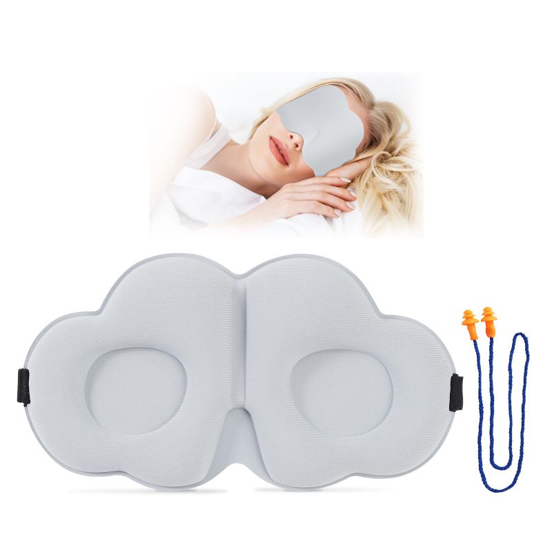 Photo 1 of *** BUNDLE X 2 **8 MadebyGNL Sleep Mask,Soft 3D Contoured Silky Blindfold Eye Mask for Sleeping and Side Sleepers,Eye Cover with Adjustable Strap Suitable Gift for Men Women Kids(Gray)