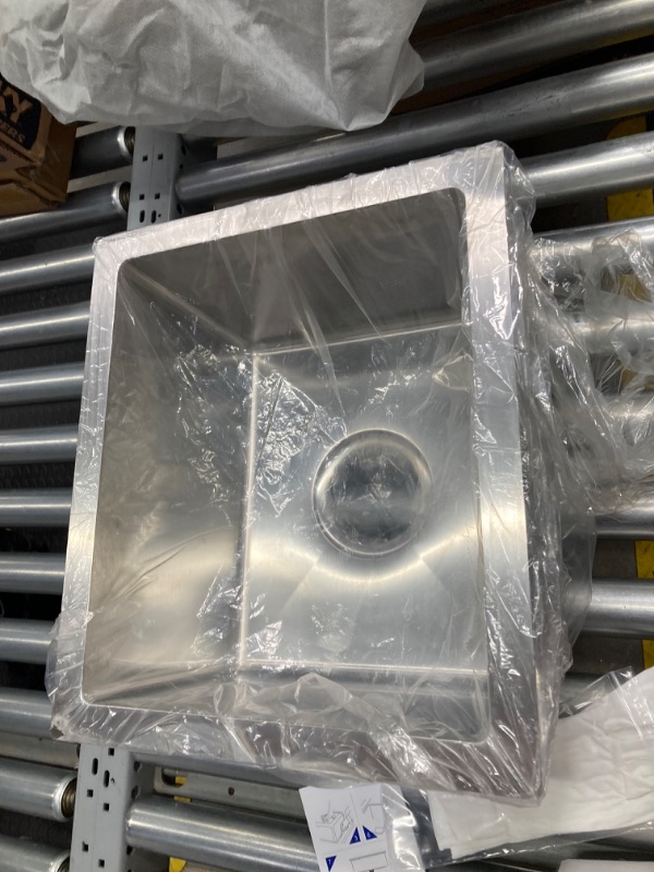 Photo 1 of 15 x 13 inch Bar Sink Drop-in Tight Radius 18 Gauge Stainless Steel Undermount Handmade Kitchen Sink Single Bowl 15 x 13 Brushed