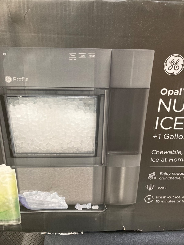 Photo 2 of GE Profile Opal 2.0 XL with 1 Gallon Tank, Chewable Crunchable Countertop Nugget Ice Maker, Scoop included, 38 lbs in 24 hours, Pellet Ice Machine with WiFi & Smart Connected, Stainless Steel Opal 2.0 + XL Side Tank Stainless Steel