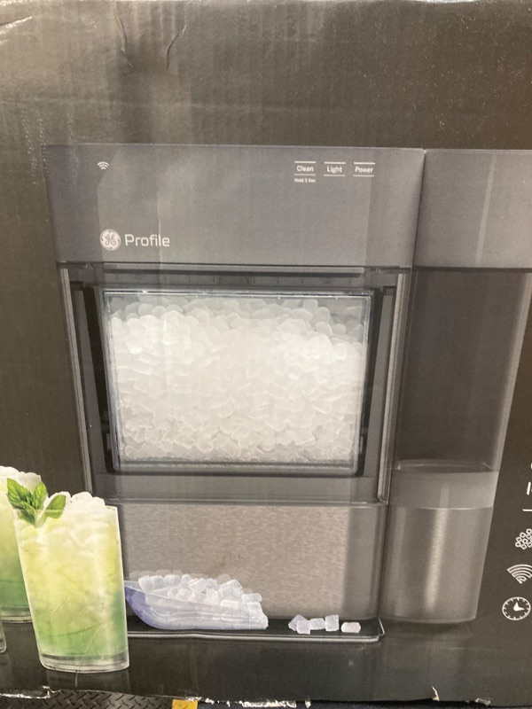 Photo 3 of GE Profile Opal 2.0 XL with 1 Gallon Tank, Chewable Crunchable Countertop Nugget Ice Maker, Scoop included, 38 lbs in 24 hours, Pellet Ice Machine with WiFi & Smart Connected, Stainless Steel Opal 2.0 + XL Side Tank Stainless Steel