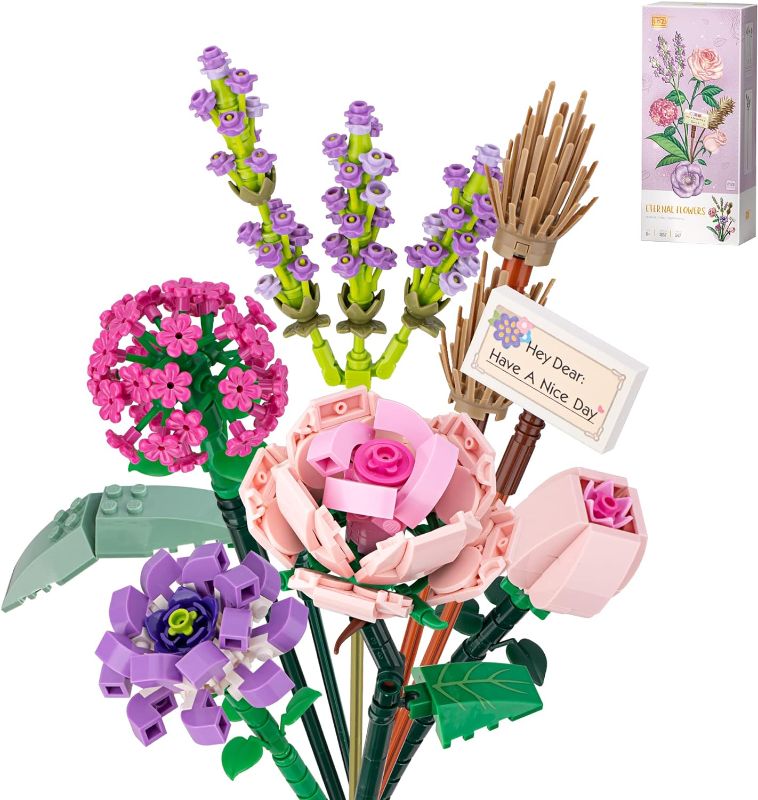 Photo 1 of Flower Bouquet Building Kit, 624pcs with Dust Cover