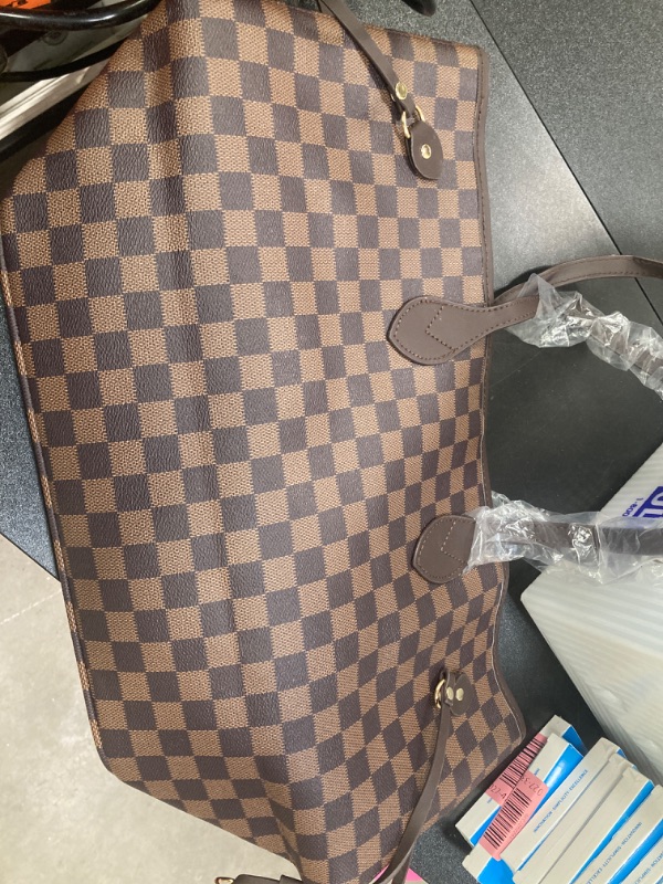 Photo 1 of **NOT REAL**
Off-Brand Brown Checkered Purse