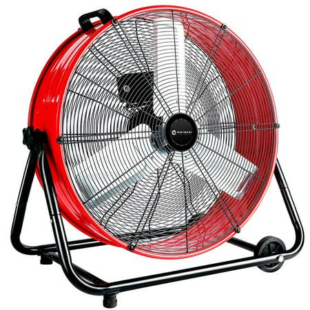 Photo 1 of Industrial Fan 24 Inch Heavy Duty Drum 3 Speed 8100 CFM Air Circulation High Velocity Fan For Warehouse, Workshop, Factory, Commercial, Residential and Greenhouse Red