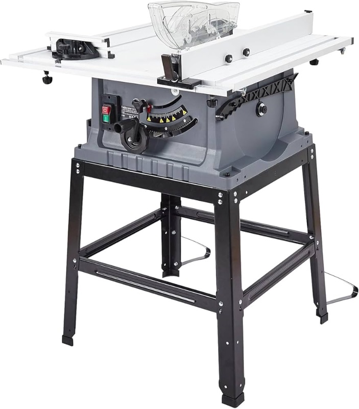 Photo 1 of ***FOR PARTS, DOES NOT WORK*** Table Saw 10 Inch, 15 Amp 5000RPM Powerful Tablesaw With Stand & Protective Cover, 36 X 25 Inch Tabletop Saw 90° Cross Cut & 0-45° Bevel Cut, Adjustable Depth, for Woodworking