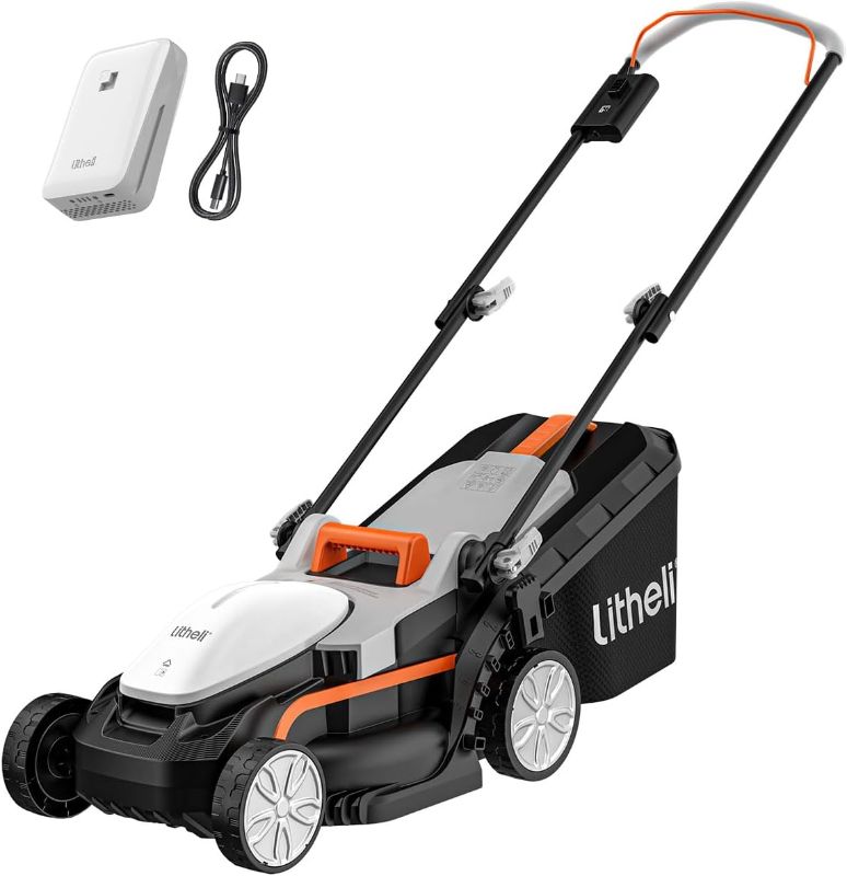 Photo 1 of ***MISSING SCREWS***Litheli Cordless Lawn Mower 13 Inch, U20 Handy+ 20V Electric Lawn Mowers for Garden, Yard and Farm, 5 Heights Adjustment, Light Weight,4.0Ah Portable Battery Included
