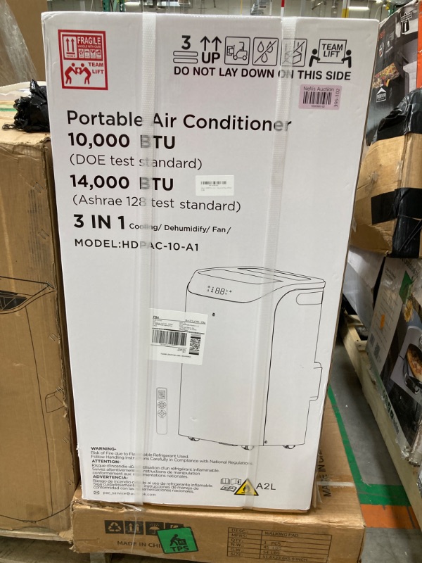 Photo 2 of 12,000 BTU Portable Air Conditioner Cools Up to 500 Sq.Ft, 3-IN-1 Energy Efficient Portable AC Unit with Remote Control & Installation Kits for Large Room, Campervan, Office, Temporary Space