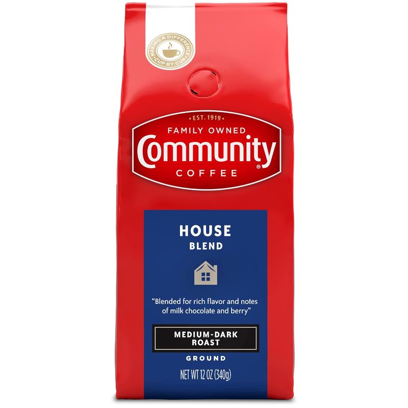 Photo 1 of 
Community Coffee House Blend 12 Ounces, Medium Dark Roast Ground Coffee, 12 Ounce Bag (Pack of 1