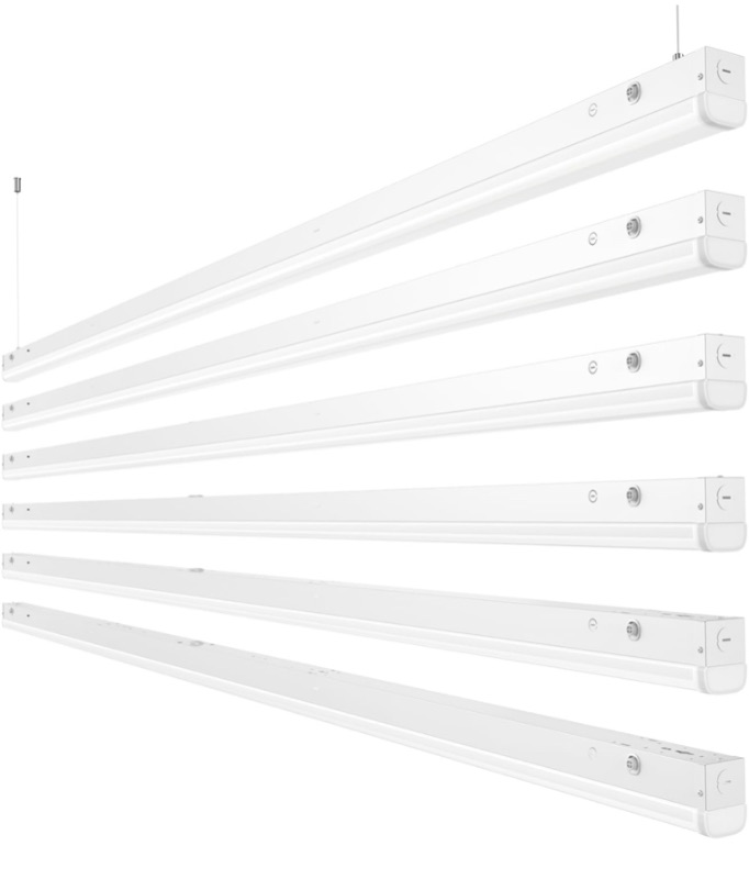 Photo 1 of (((SIMILAR )))) HYPERLITE 8 Foot LED Light Fixture: 80/64/50W LED Linear Strip Fixture 3500K/4000K/5000K CCT Selectable 1-10V Dimmable UL Listed 130lm/w Commercial LED Shop Lights for Garage Warehouse 6pack