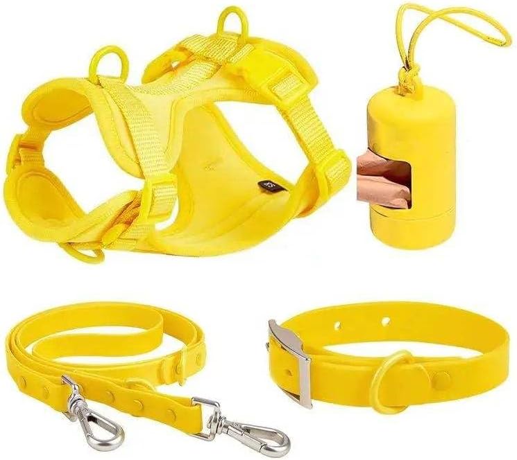 Photo 1 of 
Harness, Leash, Collar, and Poop Bag Set (Yellow, MEDIUM)