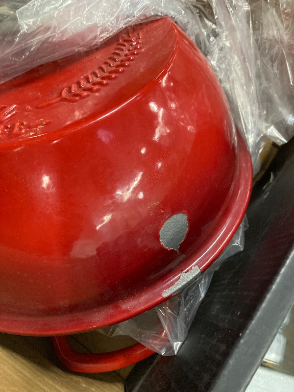 View 5 of ***ENAMEL IS CHIPPED***6 QT Enameled Cast Iron Dutch Oven - Sourdough for Bread Baking & Casseroles and more - 10 inch base, includes 5 Blade Bread Lame & Non-Stick Silicone Sling - Oven Safe to 500°F Bread Loaf Pan with Lid - Sourdough Bread Oven - Cast