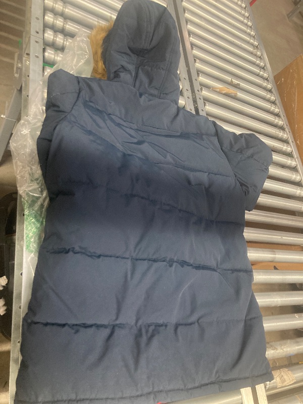 View 5 of ***THERE IS A TEAR ON THE BACK OF COAT, REFER TO PICS***Tommy Hilfiger Men's Arctic Cloth Full Length Quilted Snorkel Jacket (Standard and Big & Tall), Navy, X-Large***THERE IS A TEAR ON THE BACK OF COAT, REFER TO PICS**