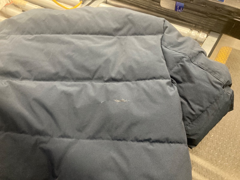 View 6 of ***THERE IS A TEAR ON THE BACK OF COAT, REFER TO PICS***Tommy Hilfiger Men's Arctic Cloth Full Length Quilted Snorkel Jacket (Standard and Big & Tall), Navy, X-Large***THERE IS A TEAR ON THE BACK OF COAT, REFER TO PICS**