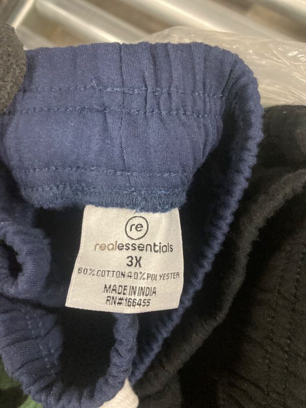 Photo 1 of ***Set 3, Pkg has 3 different sizes 5XT, 3X, XL***Real Essentials 3 Pack: Men's Tech Fleece Open Bottom Cargo Sweatpants with Pockets - Set 3, Pkg has 3 different sizes 5XT,3X,XL