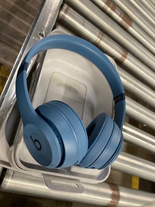 Photo 1 of **Missing part, without charger**Beats Solo 4 - Wireless On-Ear Bluetooth Headphones, Up to 50-Hour Battery Life, Ultra-Lightweight Comfort, Powerful and Balanced Sound, Apple & Android Compatible - Slate Blue