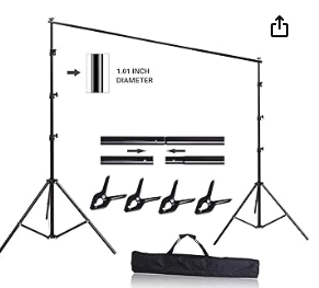 Photo 1 of 10ft x 8.5ft Adjustable Photography Backdrop Support System Photo Video Studio Muslin Background Stand Kit with Carry Bag