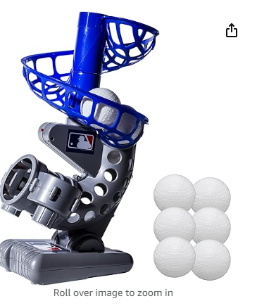 Photo 1 of Franklin Sports MLB Kids Electronic Baseball Pitching Machine - Automatic Youth Pitching Machine with (6) Plastic Baseballs Included -Youth Baseball Pitcher for Kids Ages 3+