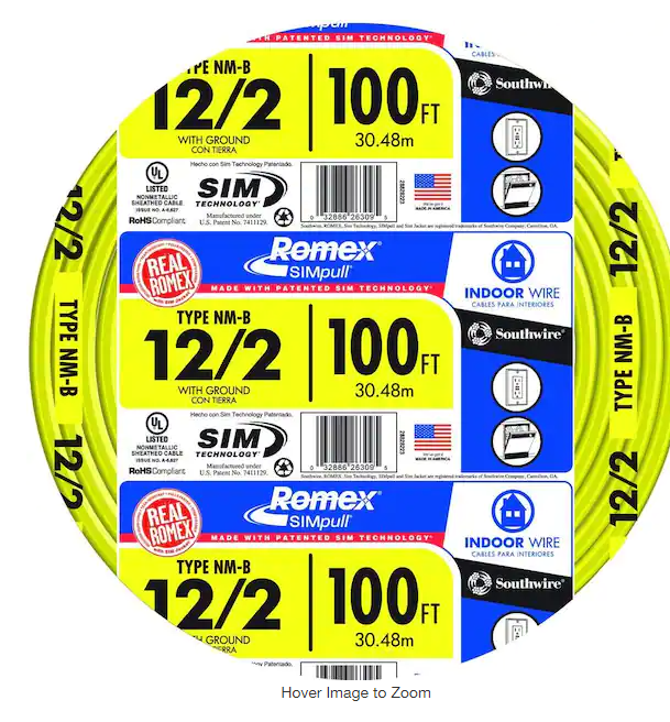 Photo 3 of 100 ft. 12/2 Solid Romex SIMpull CU NM-B W/G Wire(4 PACKS)