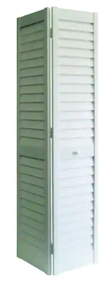 Photo 1 of 30 in. x 80 in. 3 in. Louver/Louver White PVC Composite Interior Bi-Fold Door