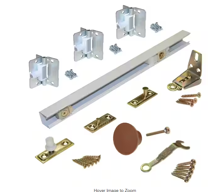 Photo 1 of 1700 Series 30 in. White Bi-Fold Track and Hardware Set for (2) 15 in Doors