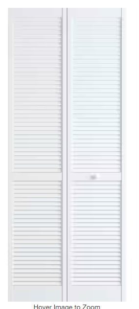 Photo 1 of 24 in. x 80 in. Solid Core White Wood Interior Closet Bi-fold Door