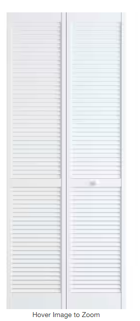 Photo 1 of 24 in. x 80 in. Solid Core White Wood Interior Closet Bi-fold Door