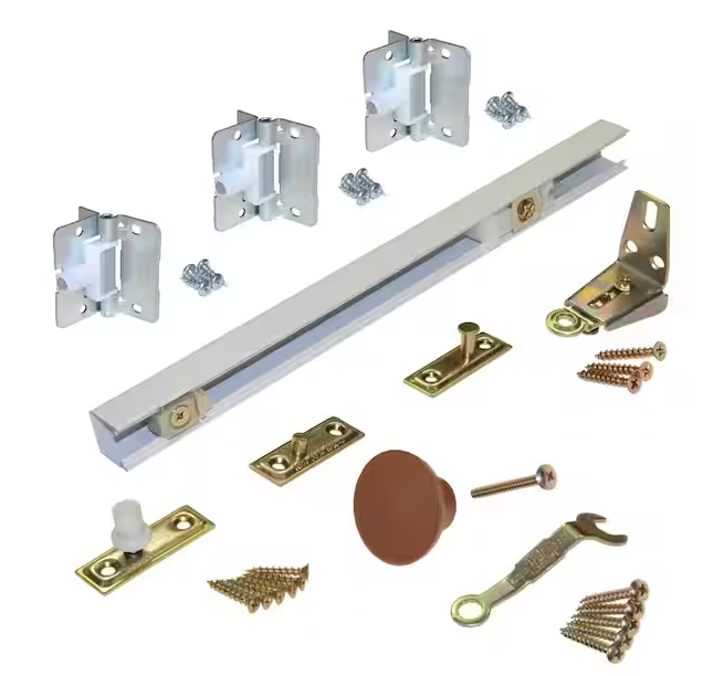 Photo 1 of 1700 Series 36 in. White Bi-Fold Track and Hardware Set for (2) 18in. Doors(2 PARTIAL SETS)