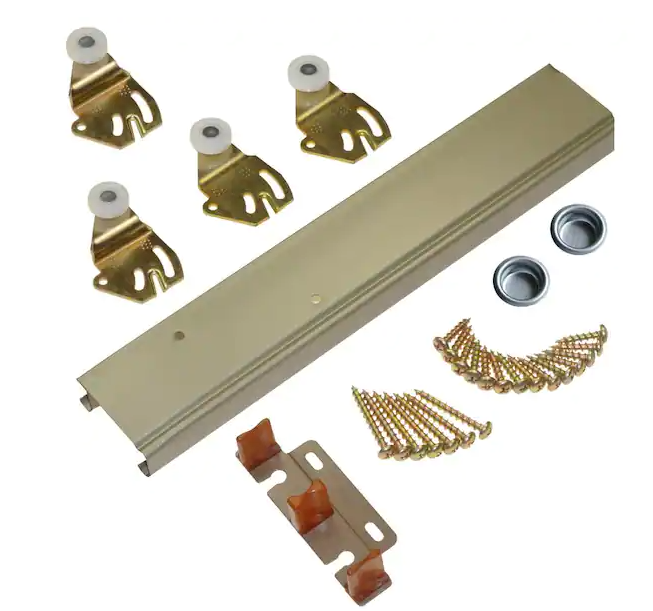 Photo 1 of 1166 Series 60 in. Sliding Bypass Track and Hardware Set for 2 Bypass Doors