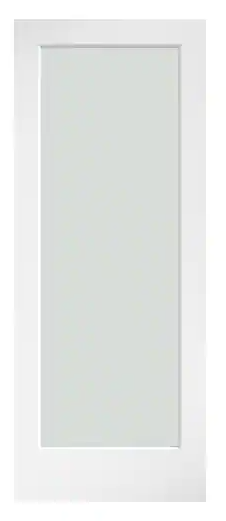 Photo 1 of 32 in. x 80 in. x 1-3/8 in. 1-Lite Solid Core Frosted Glass White Finished Wood French Interior Door Slab