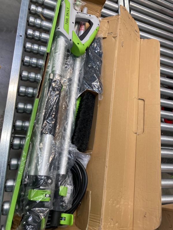 Photo 1 of Tool Daily 21 FT Telescoping Pressure Washer Wand with Brush, Power Washer Extension Wand, Aluminum Telescopic Gutter Cleaner with 3 Curve Wands, 5 Spray Nozzle Tips and Adjustable Belt, 4000 PSI