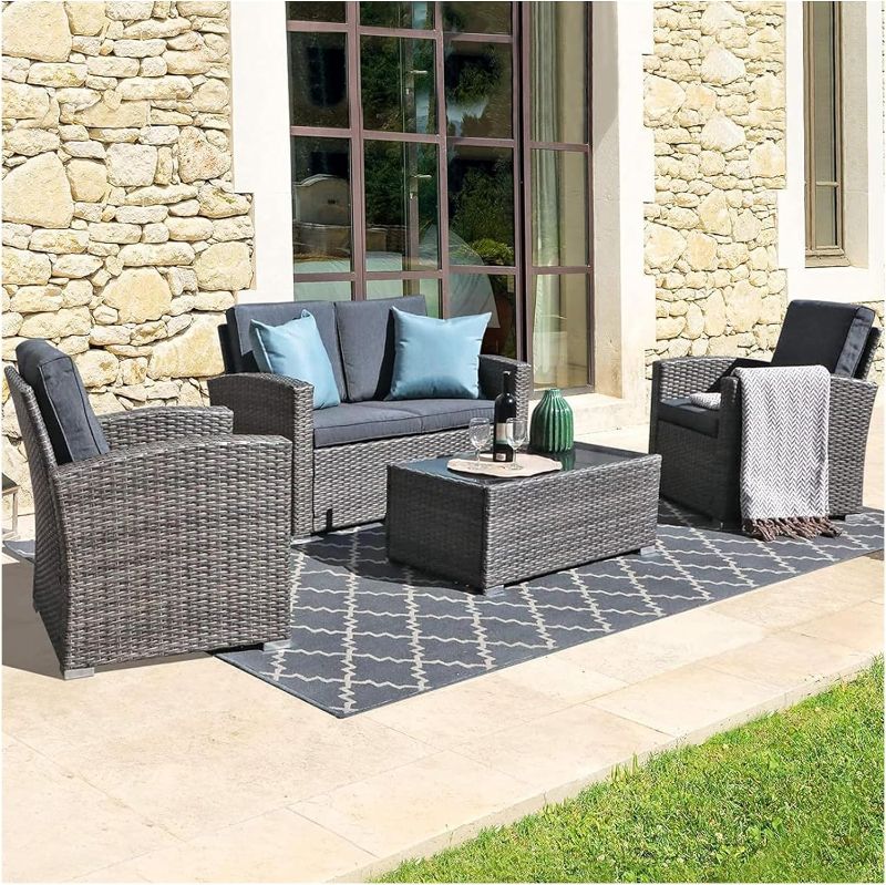 Photo 1 of ***ONLY BOX 2 OF 4*** RATTAN SOFA SET GREY