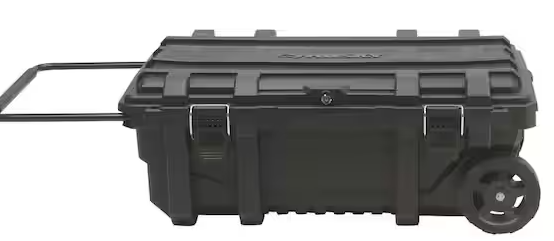 Photo 1 of 23 in. 25 Gal. Black Rolling Toolbox with Keyed Lock (LEFT LATCH LOOSE)