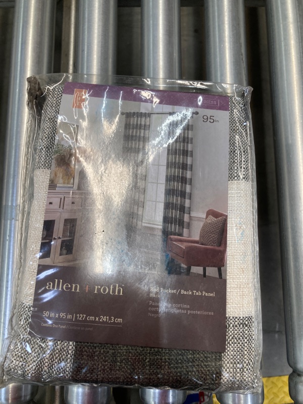 Photo 2 of allen + roth 95-in Black Light Filtering Back Tab Single Curtain Panel