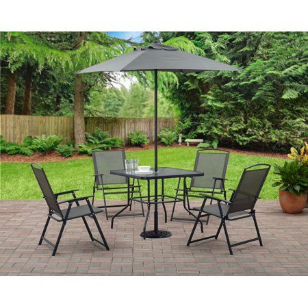 Photo 1 of ***MISSING UMBRELLA AND SCREWS*** Mainstays Albany Lane 6 Piece Outdoor Patio Dining Set Grey