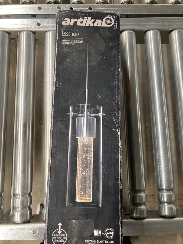 Photo 1 of Essence 7.5-Watt 1 Light Chrome Modern Integrated LED Mini Pendant Light Fixture for Kitchen Island