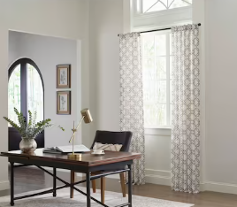 Photo 1 of allen + roth 95-in Grey Light Filtering Back Tab Single Curtain Panel (3 SETS)