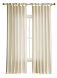 Photo 1 of allen + roth 95-in Ivory Light Filtering Tie Top Single Curtain Panel (2 SETS)