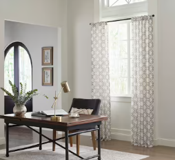 Photo 1 of allen + roth 95-in Grey Light Filtering Back Tab Single Curtain Panel (4 SETS)