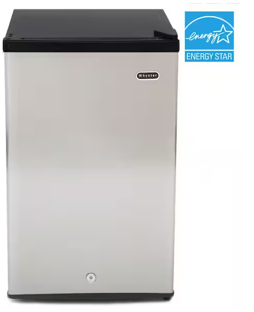 Photo 1 of 3.0 cu. ft. Upright Freezer with Lock in Stainless Steel ENERGY STAR