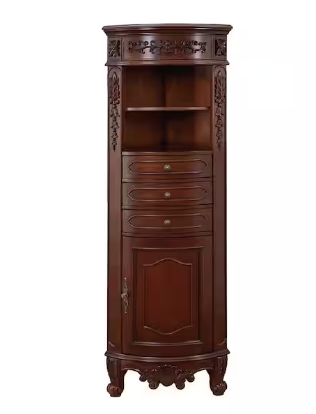 Photo 1 of **WEAR AND TEAR ON CORNERS**Winslow 22 in. W x 14 in. D x 68 in. H Brown Freestanding Linen Cabinet