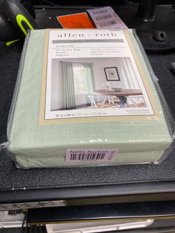 Photo 1 of Allen+Roth 84in Light Filtering Draps, Seagreen