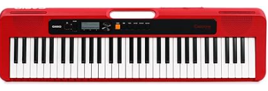 Photo 1 of Casio Casiotone, 61-Key Portable Keyboard with USB, RED (CT-S200RD) & RockJam 61 Key Keyboard Piano Stand With Pitch Bend Kit, Piano Bench, Headphones, Simply Piano App & Keynote Stickers