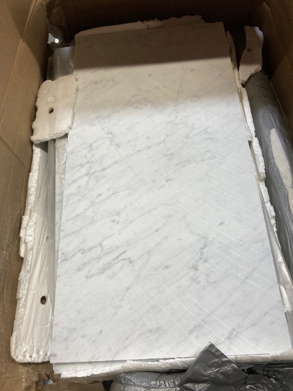 Photo 2 of Carrara White 12 in. x 24 in. Polished Marble Floor and Wall Tile (10 sq. ft./Case)